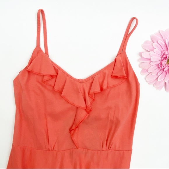 Patagonia Kamala Ruffle Tank Organic Cotton Dress: Coral Floral - Picture 3 of 8